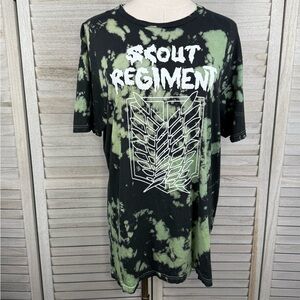 ATTACK ON TITAN Scout Regiment Tie Dye T-Shirt Black/Green-Medium